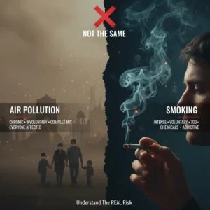 air pollution comparison to smoking